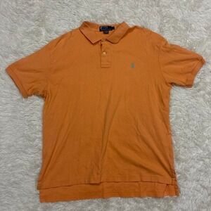 Vintage 90s Y2K Prep Polo Ralph Lauren orange shirt Size L